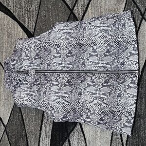 MICHAEL KORS SNAKESKIN PRINT FULL-ZIP PUFFER VEST